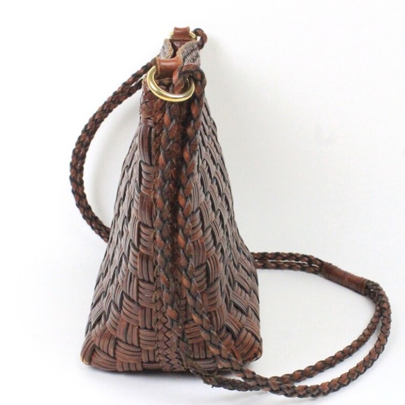 Vintage Woven Leather bag w/ Braided straps | CEM | Y2K 2000s fashion - Picture 3 of 5